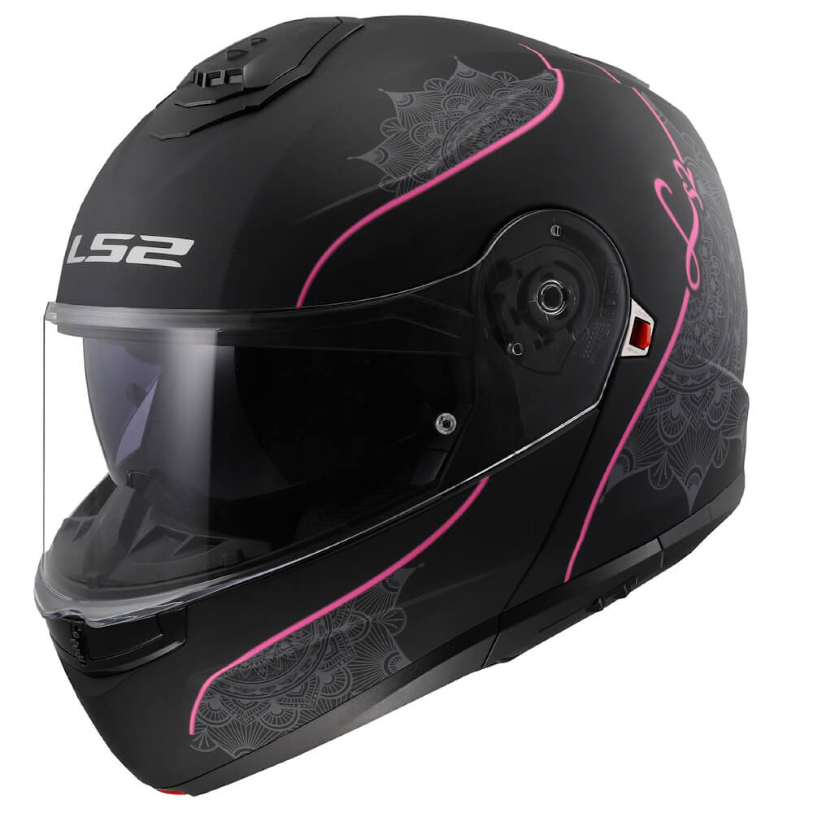 LS2 FF908 Strobe II Lux Matt Black-Pink L (59-60) · záber 1