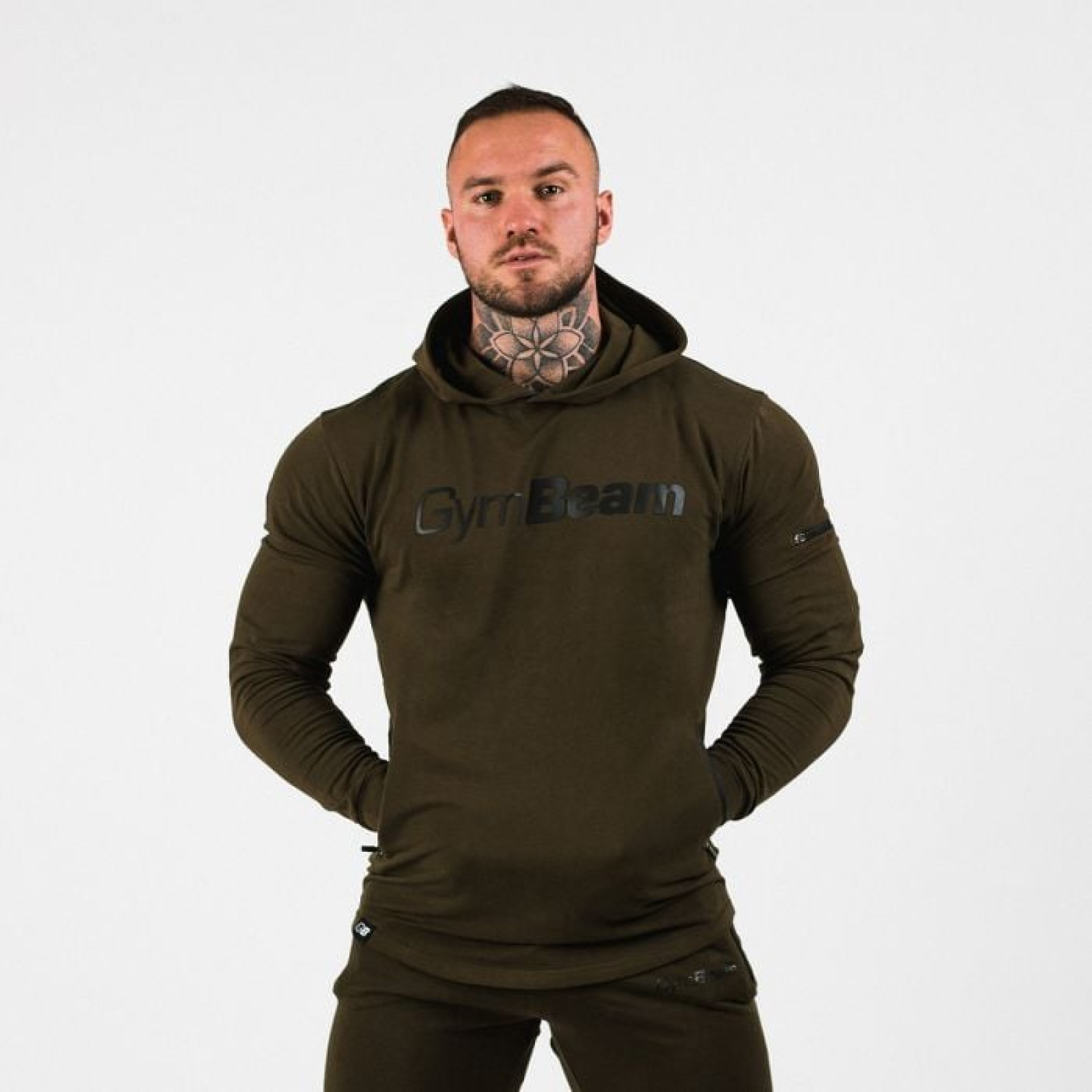 Mikina Urban Military Green - GymBeam M · záber 1