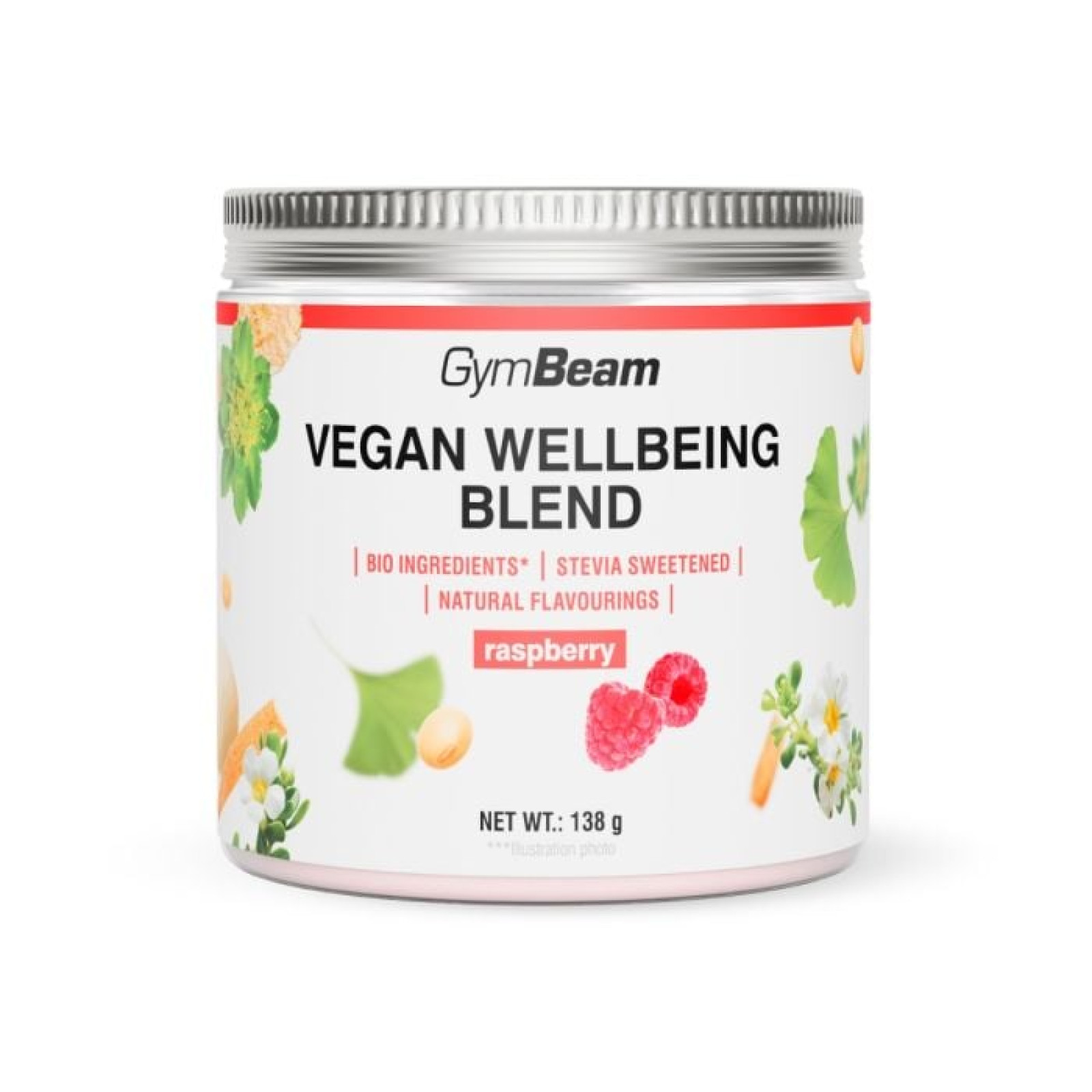 GymBeam Vegan Wellbeing Blend malina · záber 1