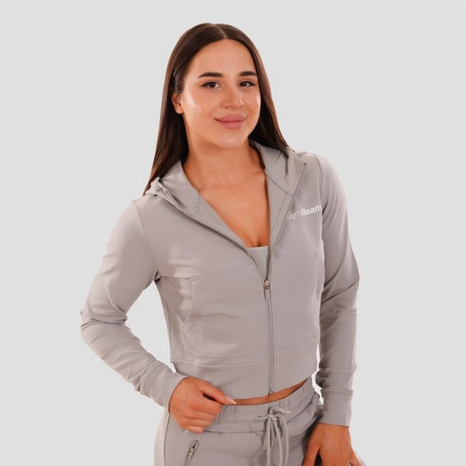 GymBeam Dámska mikina Zip-up TRN grey XSXS · záber 1