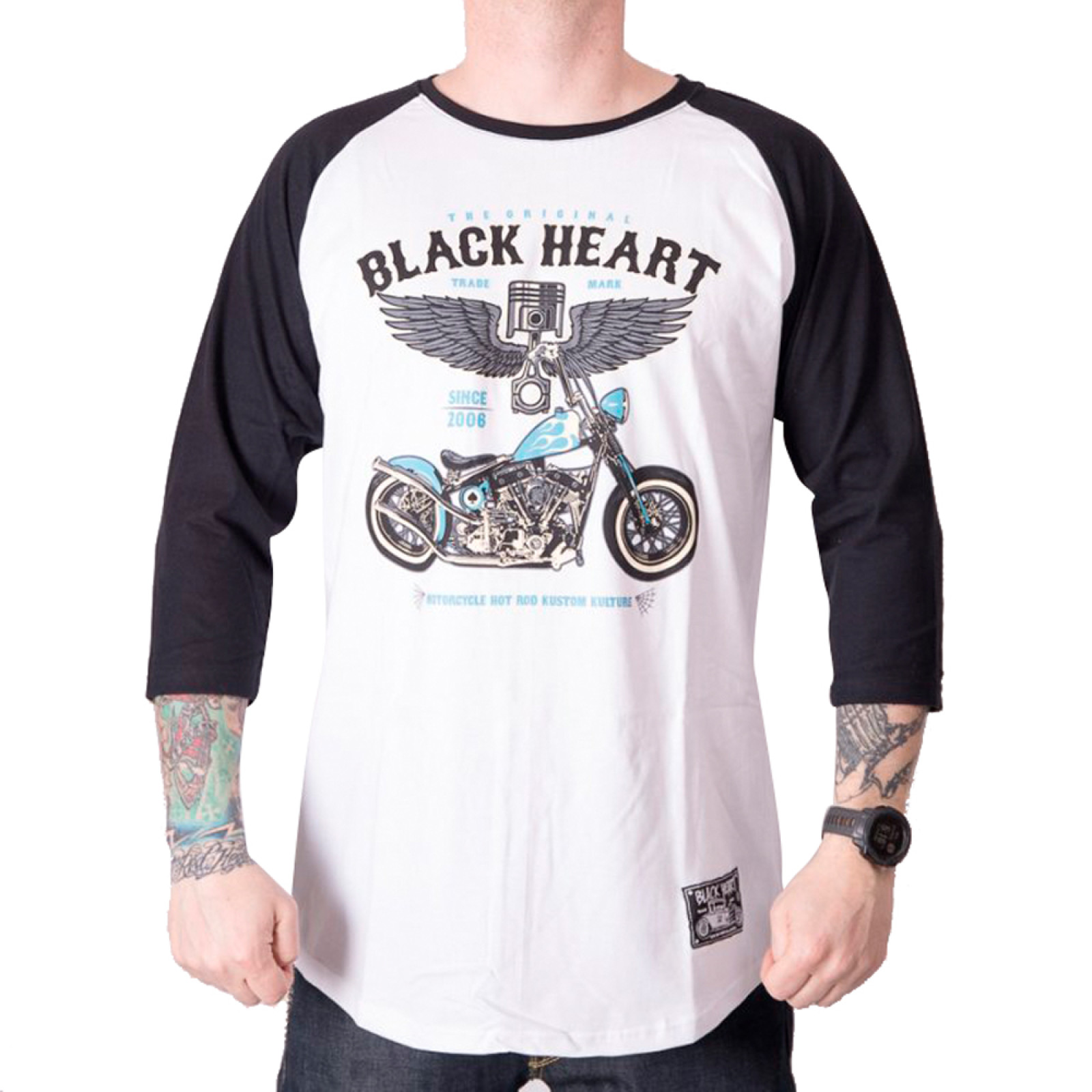 BLACK HEART Blue Chopper RG biela - M · záber 1