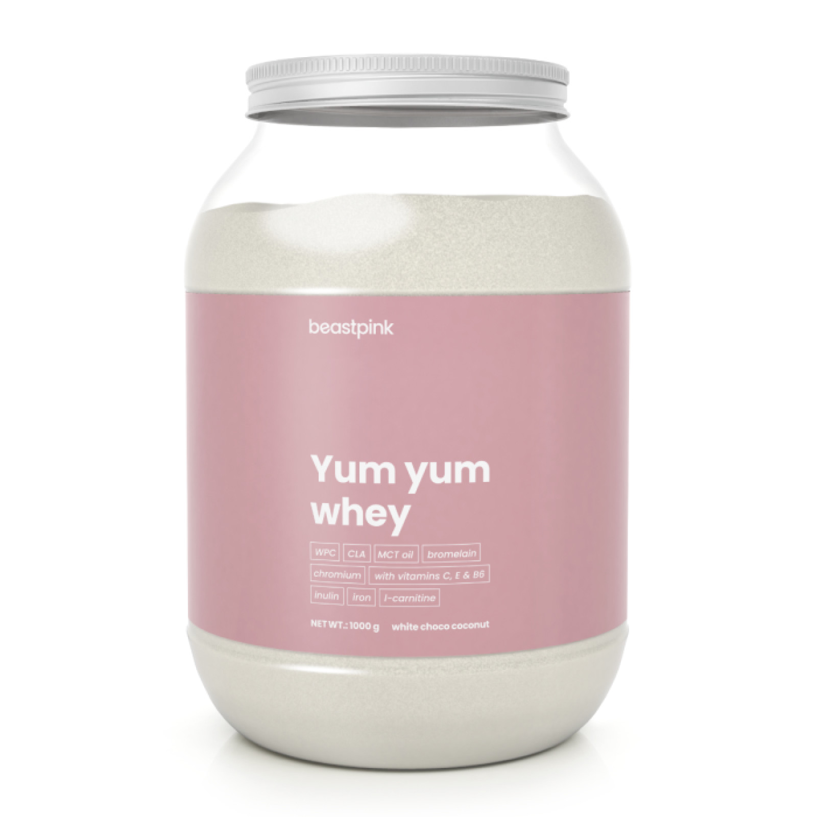 BeastPink Yum Yum Whey biela čokoláda kokos · záber 1