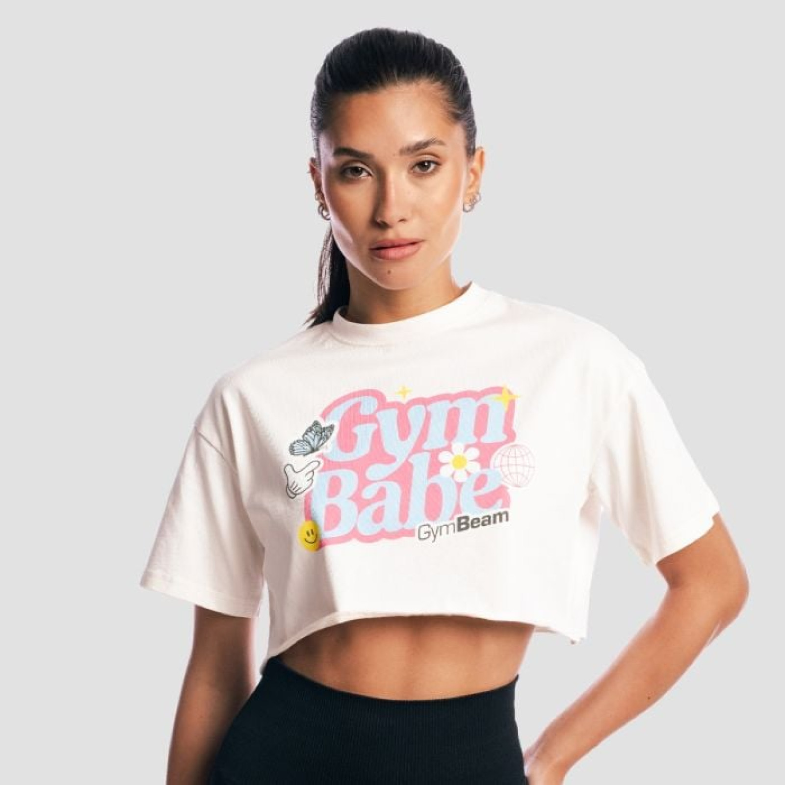 GymBeam Dámske tričko GymBabe Cream S · záber 1