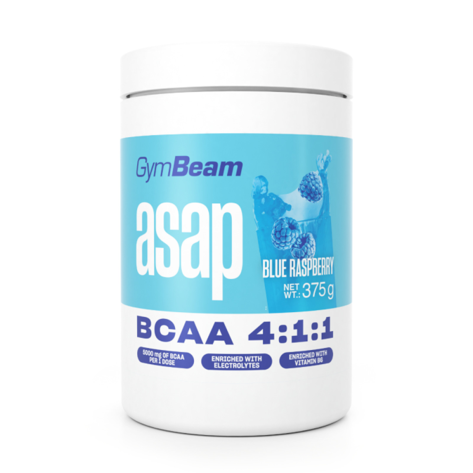 GymBeam ASAP BCAA modrá malina · záber 1