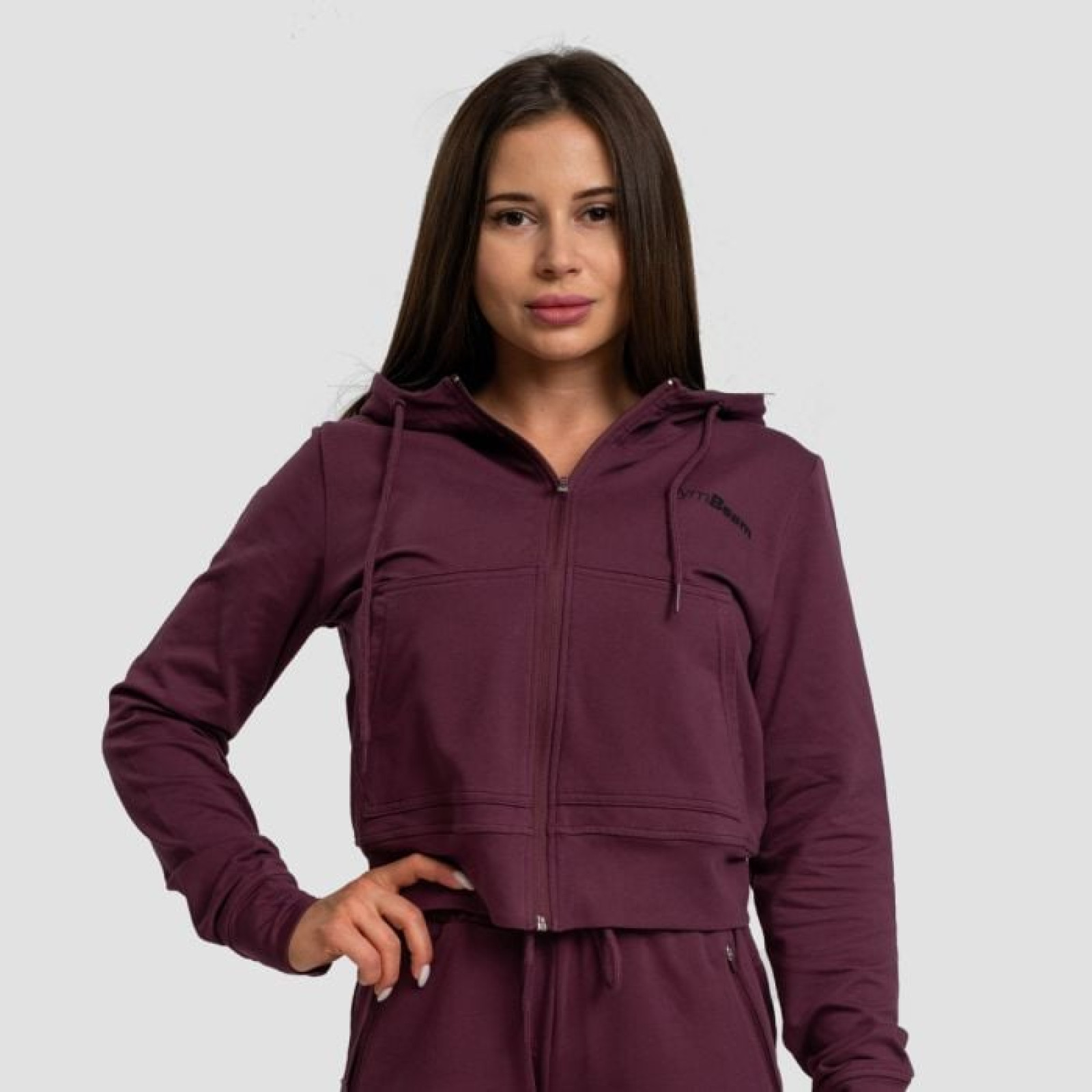 GymBeam Dámska mikina Zip-up TRN Eggplant MM · záber 1