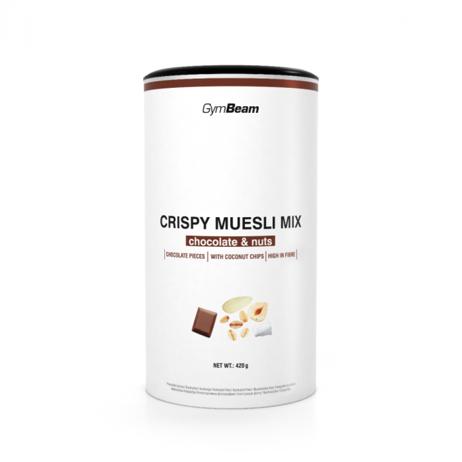 GymBeam Crispy Muesli Mix čokoláda oriešky · záber 1