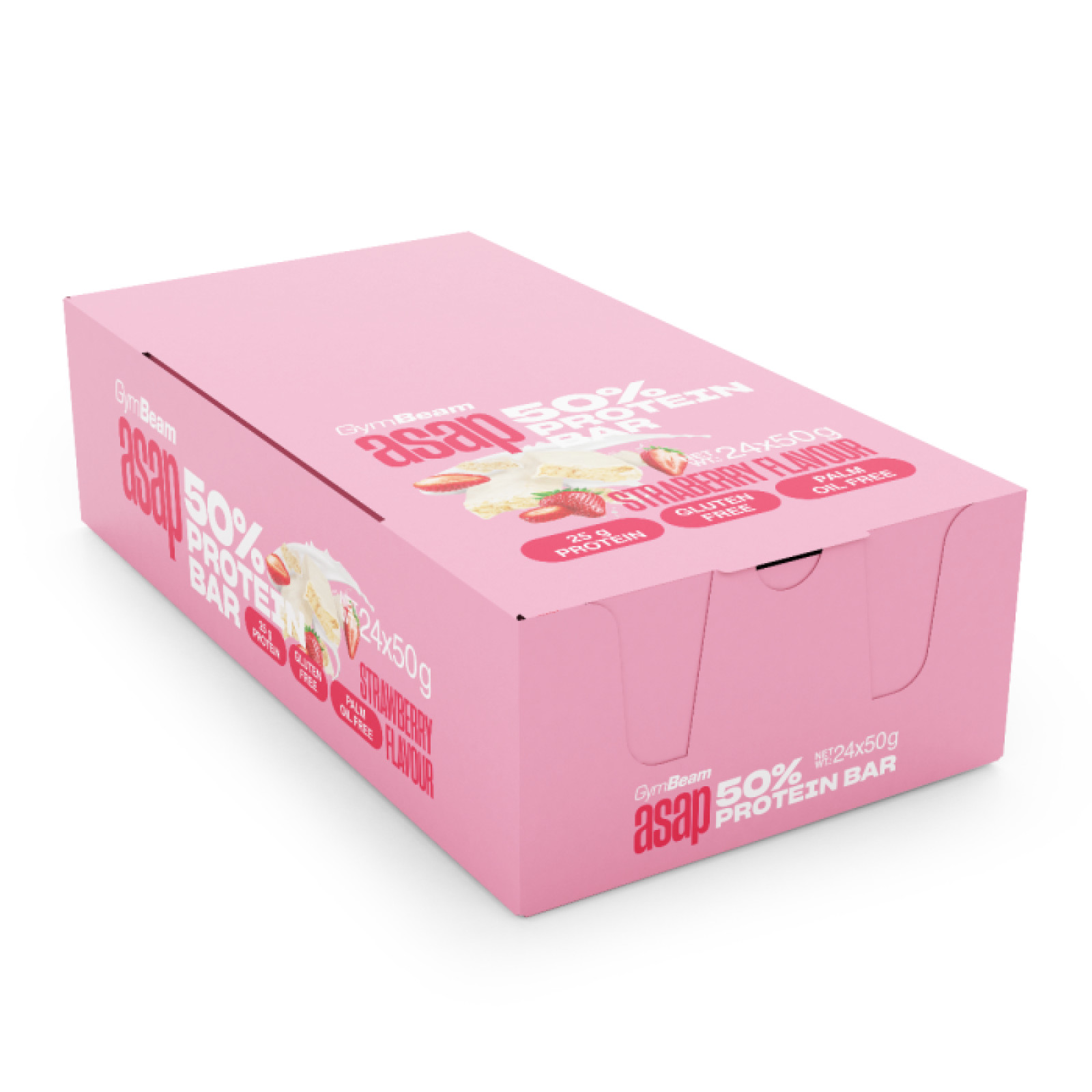 GymBeam ASAP 50% Protein Bar jahoda - Príchuť: Jahoda | Hmotnosť: 1,2 kg · záber 1