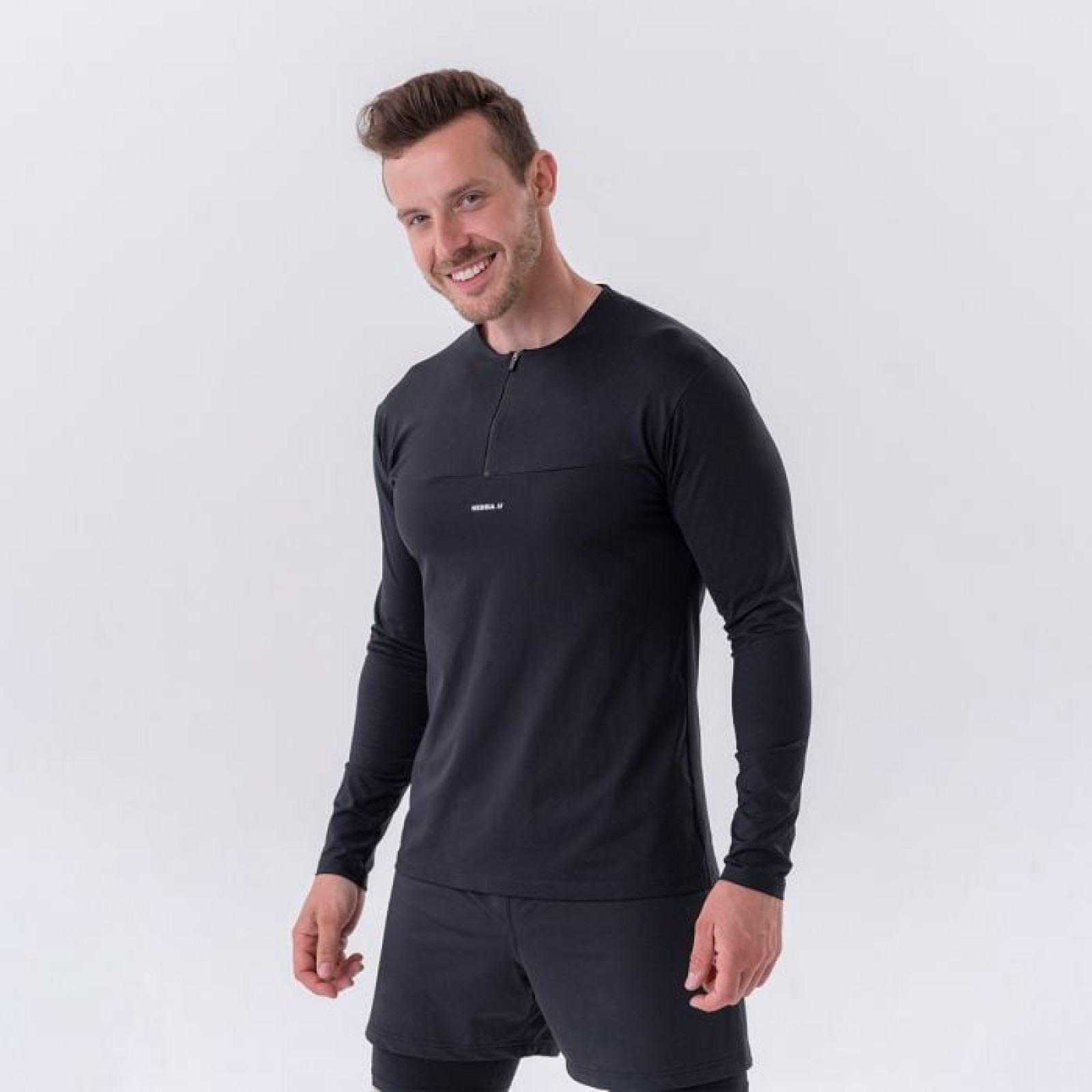 NEBBIA Pánske Tričko Long-Sleeve Layer Up Black XXLXXL · záber 1