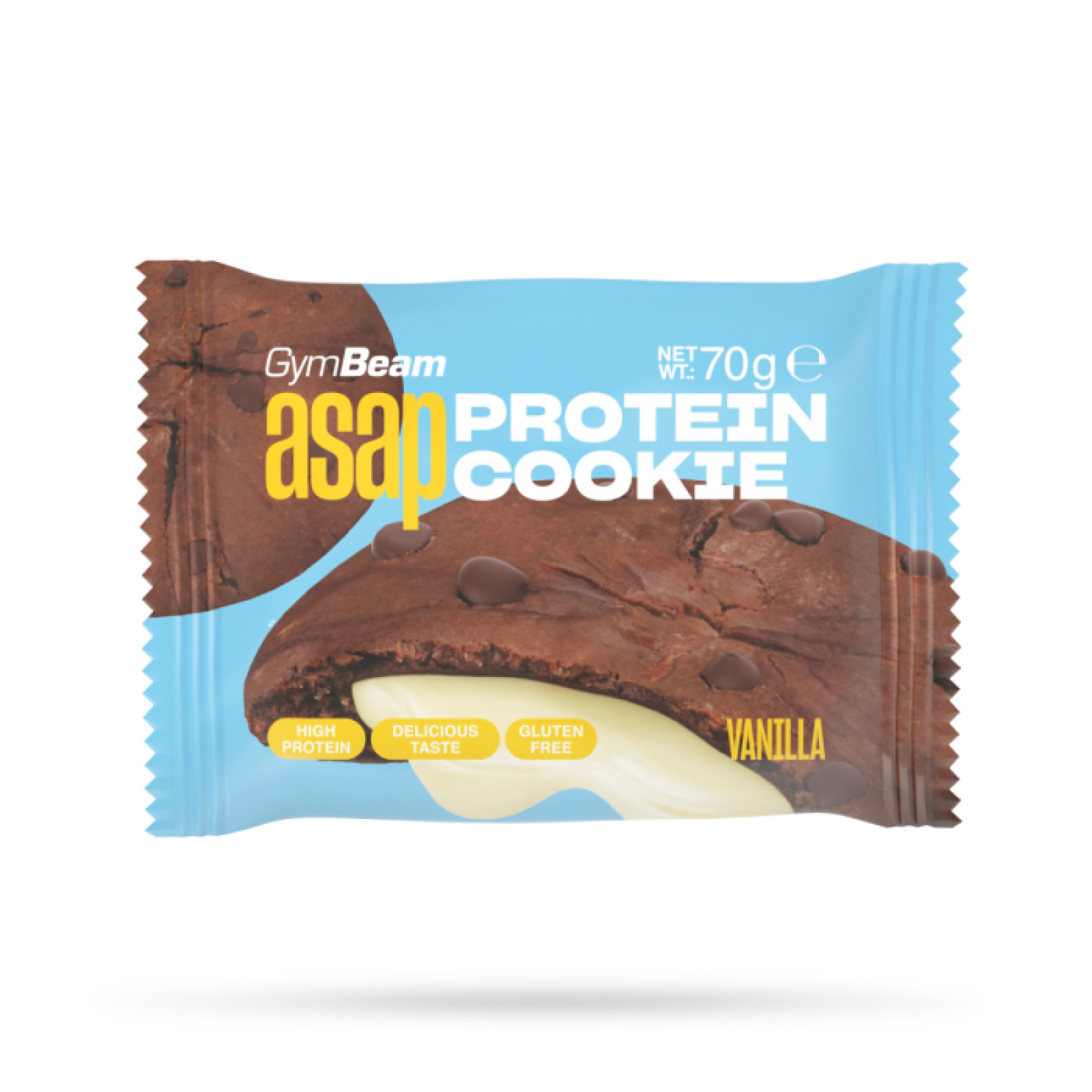 GymBeam ASAP Protein Cookie vanilka - Príchuť: Vanilka | Hmotnosť: 0,07 kg | Balenie: 10 · záber 1