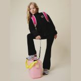 Oversize flís bez kapucne dievčenský - čierny · záber 2