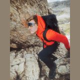 Pánska rýchloschnúca trekkingová mikina - oranžová · záber 1