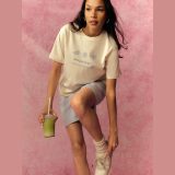 T-shirt loose s potlačou dámsky - krémový · záber 3