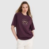 T-shirt oversize s potlačou dámsky - fialový · záber 1