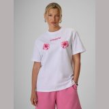 T-shirt loose s potlačou dámsky - biely · záber 3