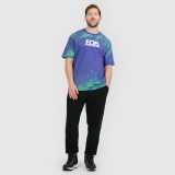 T-shirt loose s potlačou pánsky - fialový · záber 2