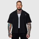 Oversized košeľa Iron Aesthetics Cuban, čierna · záber 1