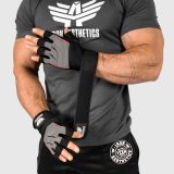 Fitness rukavice Iron Aesthetics Leather Beast, sivé · záber 1