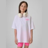 T-shirt loose s potlačou dievčenský - biely · záber 9