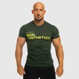 Pánske fitness tričko Iron Aesthetics Be Stronger, zelené · záber 3