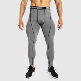 Pánske športové legíny Iron Aesthetics Dry Cool, sivé · záber 1
