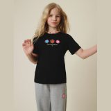 T-shirt regular s potlačou dievčenský - čierny · záber 2