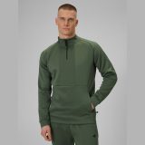 Pánska regular rýchloschnúca tréningová mikina - khaki · záber 1
