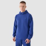 Pánska nerozopínateľná tepláková mikina s kapucňou - tmavomodrá · záber 1