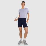 Rýchloschnúce dámske tréningové crop-top tričko - modré · záber 2