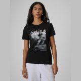 T-shirt regular s potlačou dámsky - čierny · záber 5