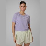Crop top slim tréningový rýchloschnúci dámsky - fialový · záber 1