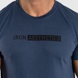 Pánske fitness tričko Iron Aesthetics Gym, modré · záber 5