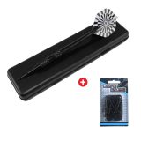 Akčný set - šípky MASTER Wizard Black Brass 3ks - softip 18g + 50 ks hrotov MASTER Keypoint soft 2ba · záber 1