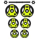 Jednoručný nakladací činkový set inSPORTline 3-18 kg čierno-zelený · záber 3