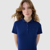 Dámske slim polo tričko - tmavomodré · záber 2