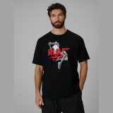 T-shirt loose s potlačou pánsky - čierny · záber 1