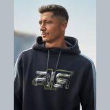 Tepláková mikina bez zipsu s kapucňou pánska 4F x Robert Lewandowski - sivá · záber 1