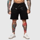 Teplákové kraťasy Iron Aesthetics College, čierne · záber 1