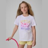 T-shirt regular s potlačou dievčenský - biely · záber 1