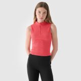Dámsky slim top z rebrovaného materiálu - červený · záber 1
