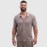 Pánska pletená súprava Iron Aesthetics Vibe, béžová · záber 2