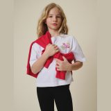 T-shirt loose s potlačou dievčenský - biely · záber 3