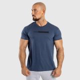 Pánske fitness tričko Iron Aesthetics Gym, modré · záber 1