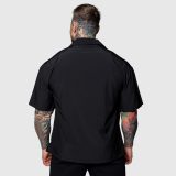 Oversized košeľa Iron Aesthetics Cuban, čierna · záber 2