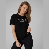 T-shirt regular s potlačou dámsky - čierna · záber 1