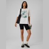 T-shirt loose s potlačou dámsky - biely · záber 2