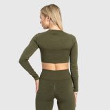 Dámsky športový crop top Iron Aesthetics Solid, zelený · záber 4