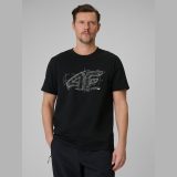 T-shirt regular s potlačou pánsky - čierny · záber 11