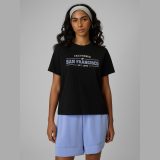 T-shirt boxy s potlačou dámsky - čierny · záber 1