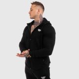 Fitness mikina so zipsom Iron Aesthetics ROUND, čierna · záber 2