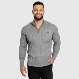 Pánsky sveter Iron Aesthetics Cable Knit, sivý · záber 3